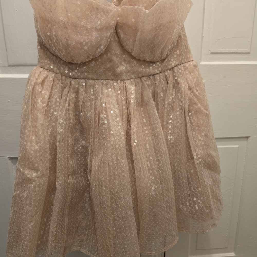 Selkie Sparkling Cream Sequin Candied Party Blue Moon Top